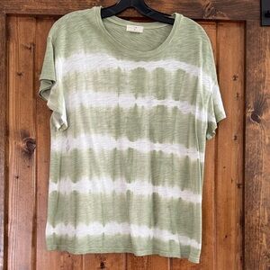 T.La Green and White Tie-Dye Short Sleeve Tee